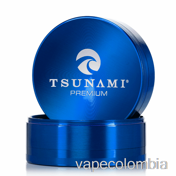 Vaporizador Recargable Tsunami 3.9 Pulgadas Molinillo Superior Hundido De 4 Piezas Azul (100 Mm)